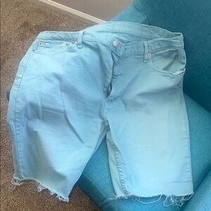 Levi's Blue Jean Shorts with Distressed Look Men’s